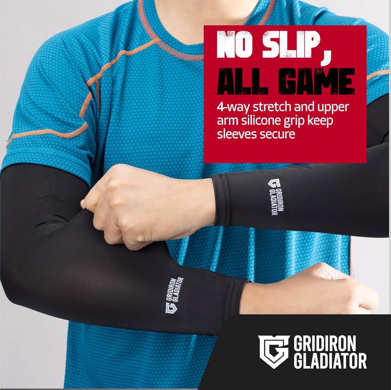 Gridiron Gladiator Football Arm Sleeve - Sport Compression Sleeves Men Women - Lightweight Breathable UPF 50+ Sun Protection - Image 4